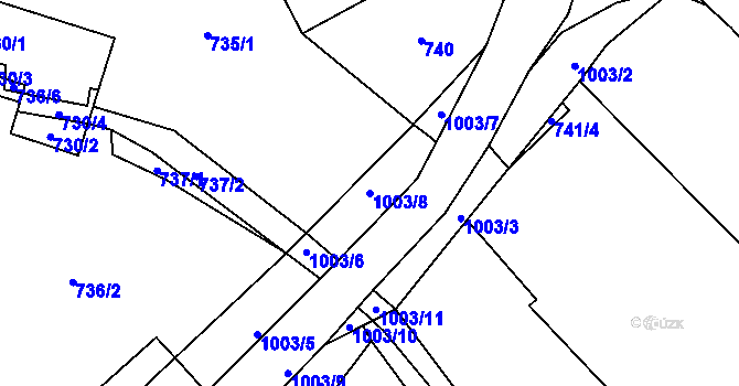 Parcela st. 1003/8 v KÚ Klikov, Katastrální mapa