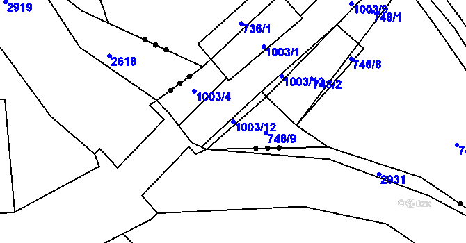 Parcela st. 1003/12 v KÚ Klikov, Katastrální mapa