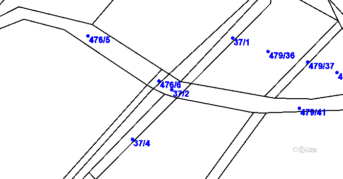 Parcela st. 37/2 v KÚ Klikov, Katastrální mapa