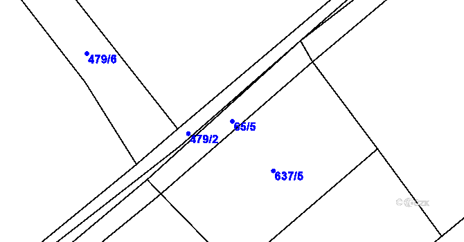 Parcela st. 65/5 v KÚ Klikov, Katastrální mapa