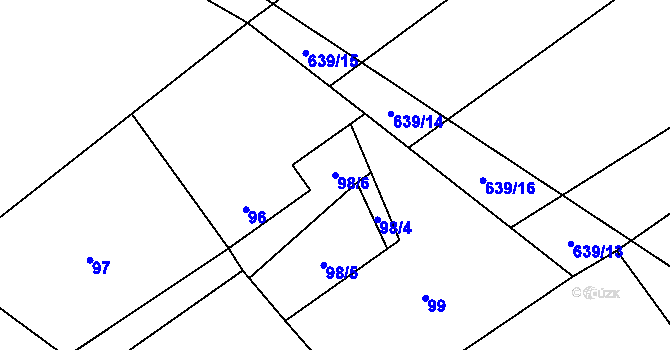 Parcela st. 98/6 v KÚ Klikov, Katastrální mapa