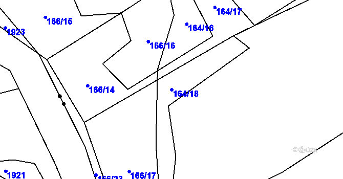 Parcela st. 164/18 v KÚ Klikov, Katastrální mapa