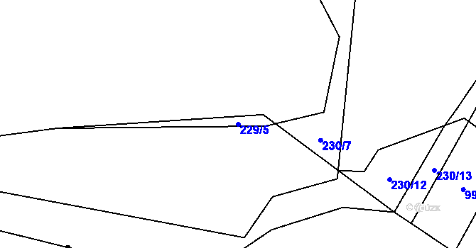 Parcela st. 229/5 v KÚ Klikov, Katastrální mapa