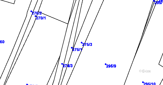 Parcela st. 275/3 v KÚ Klikov, Katastrální mapa