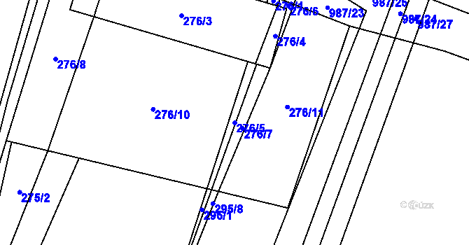 Parcela st. 276/5 v KÚ Klikov, Katastrální mapa