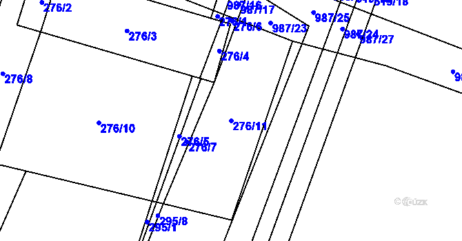 Parcela st. 276/11 v KÚ Klikov, Katastrální mapa