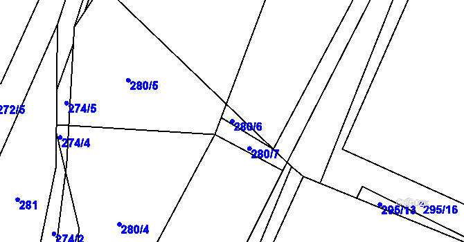 Parcela st. 280/6 v KÚ Klikov, Katastrální mapa
