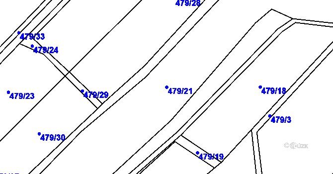 Parcela st. 479/21 v KÚ Klikov, Katastrální mapa