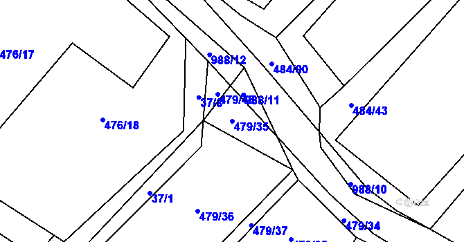 Parcela st. 479/35 v KÚ Klikov, Katastrální mapa