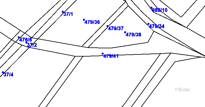 Parcela st. 479/41 v KÚ Klikov, Katastrální mapa