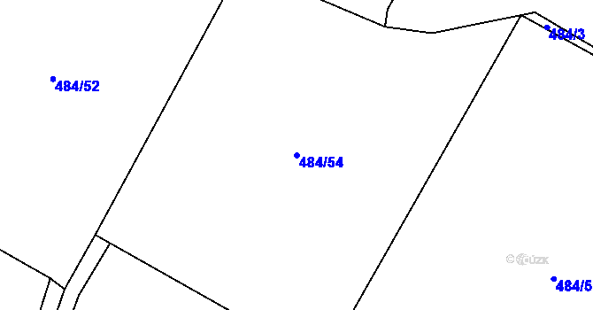 Parcela st. 484/54 v KÚ Klikov, Katastrální mapa