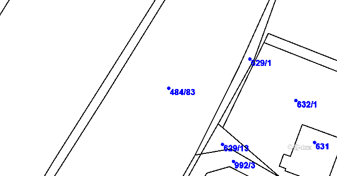 Parcela st. 484/83 v KÚ Klikov, Katastrální mapa