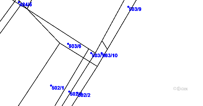 Parcela st. 503/10 v KÚ Klikov, Katastrální mapa