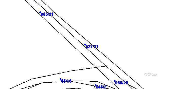 Parcela st. 527/31 v KÚ Klikov, Katastrální mapa