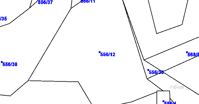 Parcela st. 556/12 v KÚ Klikov, Katastrální mapa
