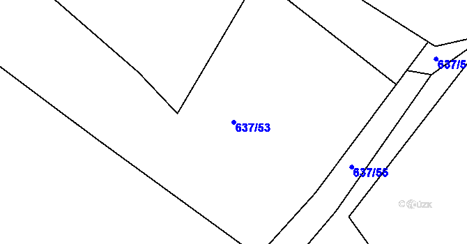 Parcela st. 637/53 v KÚ Klikov, Katastrální mapa