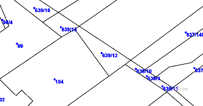 Parcela st. 639/12 v KÚ Klikov, Katastrální mapa