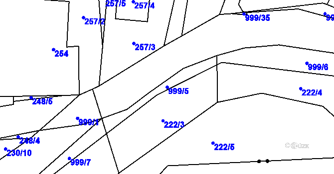Parcela st. 999/5 v KÚ Klikov, Katastrální mapa