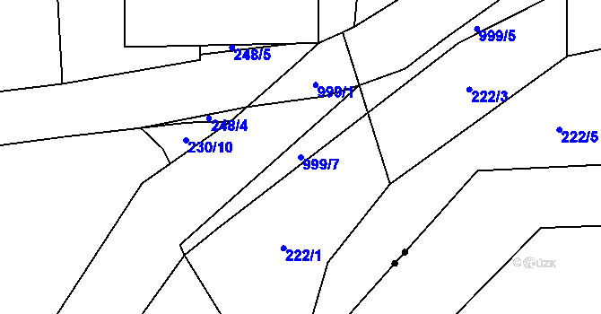 Parcela st. 999/7 v KÚ Klikov, Katastrální mapa