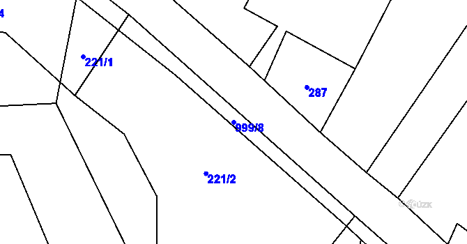 Parcela st. 999/8 v KÚ Klikov, Katastrální mapa