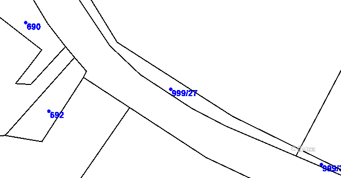 Parcela st. 999/27 v KÚ Klikov, Katastrální mapa