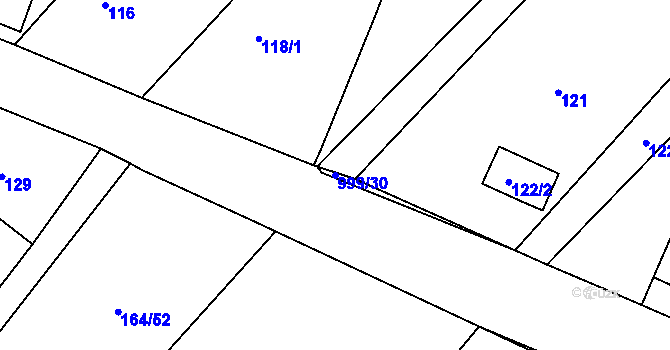 Parcela st. 999/30 v KÚ Klikov, Katastrální mapa