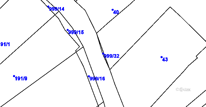 Parcela st. 999/32 v KÚ Klikov, Katastrální mapa