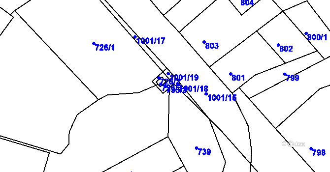 Parcela st. 735/2 v KÚ Klikov, Katastrální mapa