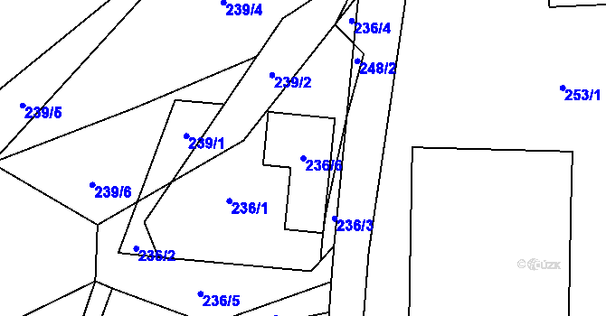 Parcela st. 236/6 v KÚ Klikov, Katastrální mapa