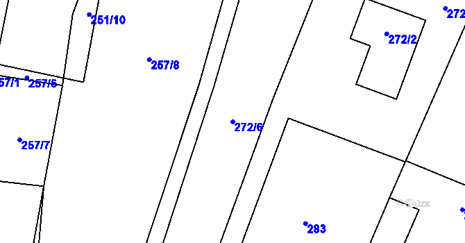 Parcela st. 272/6 v KÚ Klikov, Katastrální mapa