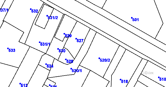 Parcela st. 520/3 v KÚ Klimkovice, Katastrální mapa