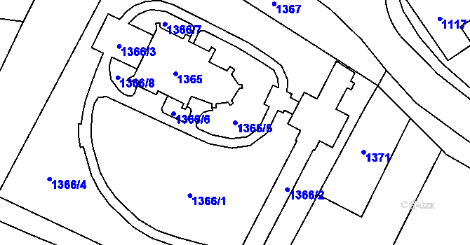 Parcela st. 1366/5 v KÚ Klimkovice, Katastrální mapa
