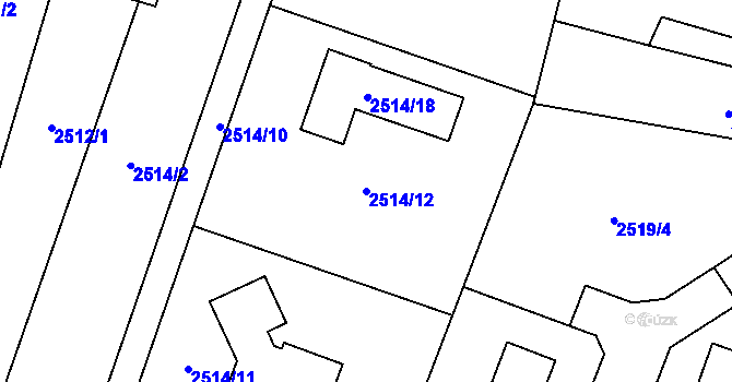 Parcela st. 2514/12 v KÚ Klimkovice, Katastrální mapa