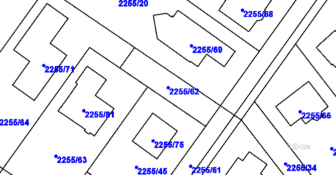Parcela st. 2255/62 v KÚ Klimkovice, Katastrální mapa