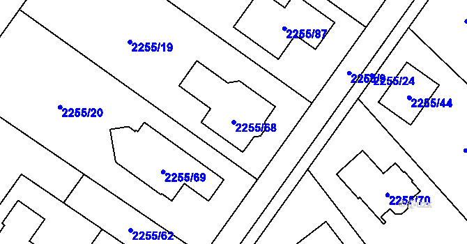 Parcela st. 2255/68 v KÚ Klimkovice, Katastrální mapa