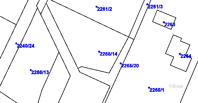 Parcela st. 2266/14 v KÚ Klimkovice, Katastrální mapa