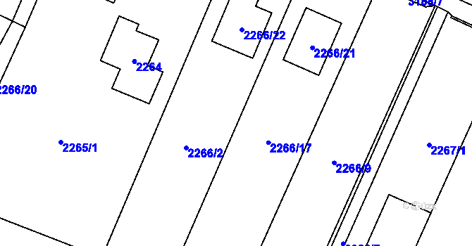 Parcela st. 2266/15 v KÚ Klimkovice, Katastrální mapa