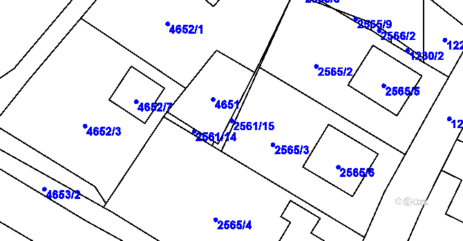 Parcela st. 2561/15 v KÚ Klimkovice, Katastrální mapa