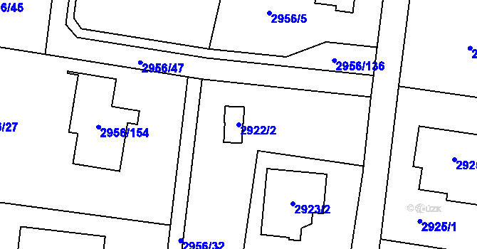 Parcela st. 2922/2 v KÚ Klimkovice, Katastrální mapa