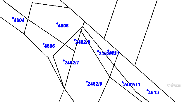 Parcela st. 2482/10 v KÚ Klimkovice, Katastrální mapa