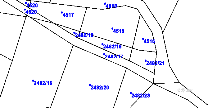 Parcela st. 2482/17 v KÚ Klimkovice, Katastrální mapa