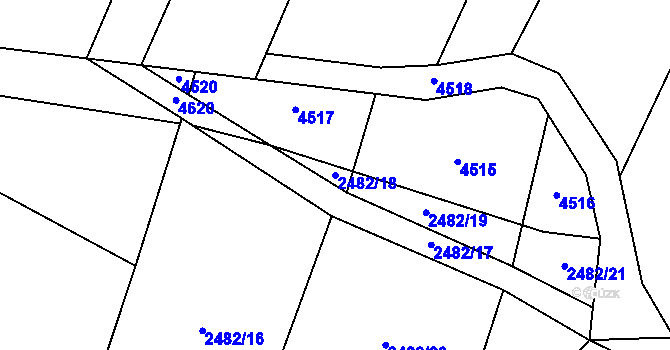 Parcela st. 2482/18 v KÚ Klimkovice, Katastrální mapa