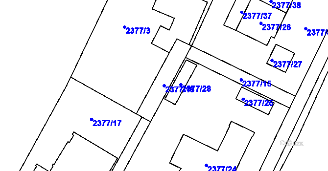 Parcela st. 2377/16 v KÚ Klimkovice, Katastrální mapa