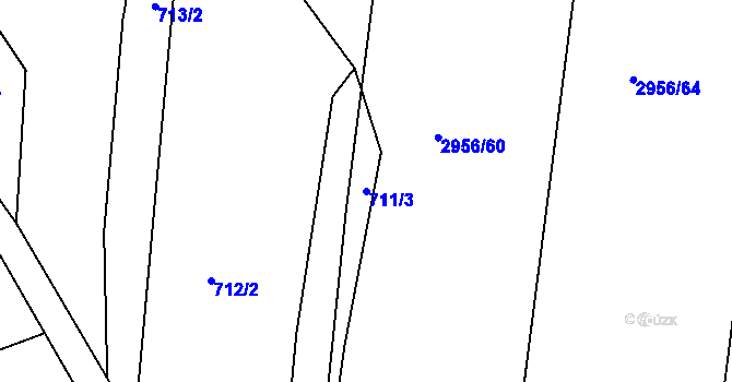 Parcela st. 711/3 v KÚ Klimkovice, Katastrální mapa
