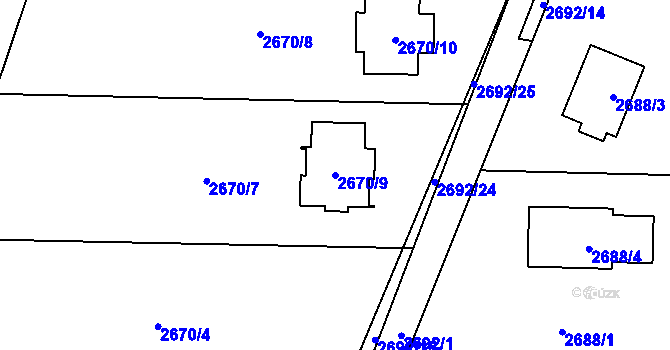 Parcela st. 2670/9 v KÚ Klimkovice, Katastrální mapa