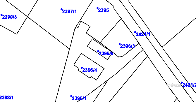 Parcela st. 2396/6 v KÚ Klimkovice, Katastrální mapa