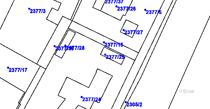 Parcela st. 2377/25 v KÚ Klimkovice, Katastrální mapa