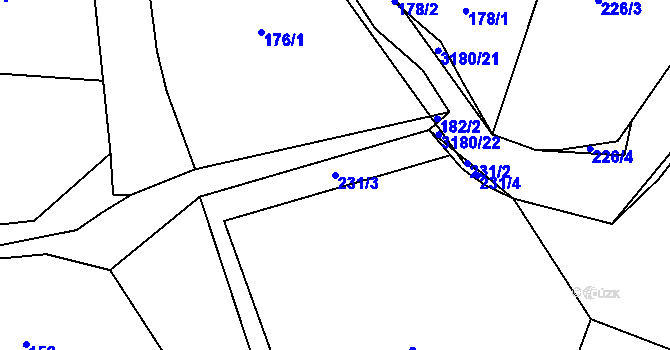Parcela st. 231/3 v KÚ Klimkovice, Katastrální mapa