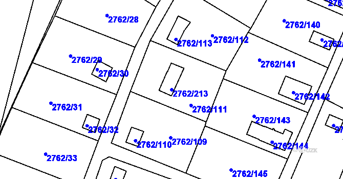 Parcela st. 2762/213 v KÚ Klimkovice, Katastrální mapa