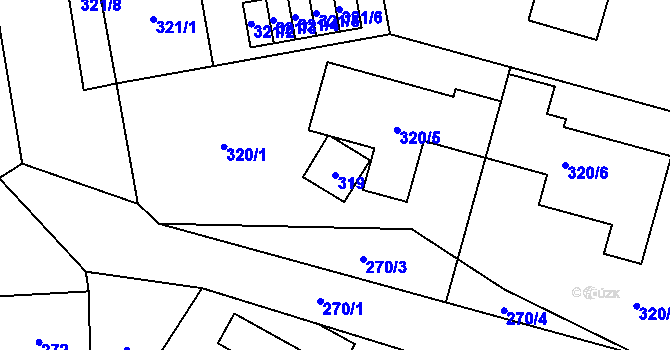 Parcela st. 319 v KÚ Klimkovice, Katastrální mapa